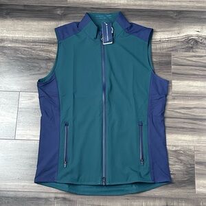 Holderness & Bourne The Hayes Zip Vest Men’s Medium Green Blue Tailored Fit New